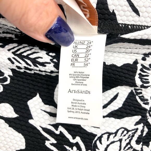 ARTESANDS Raphael High Waist Swim Bottoms 20W Black Opus Print Pant NWT - Picture 8 of 13